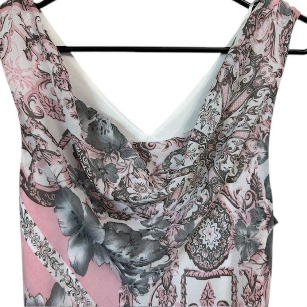 Robbie Bee Pink Floral Paisley Maxi Dress Sleeveless Boho Size 14 - Picture 2 of 12